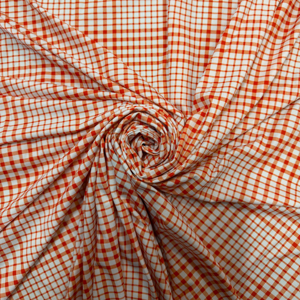 LARA : Maille imprimé damier orange