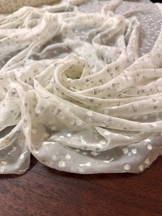 OLIGENA: Mousseline de soie effet plumetis irisé