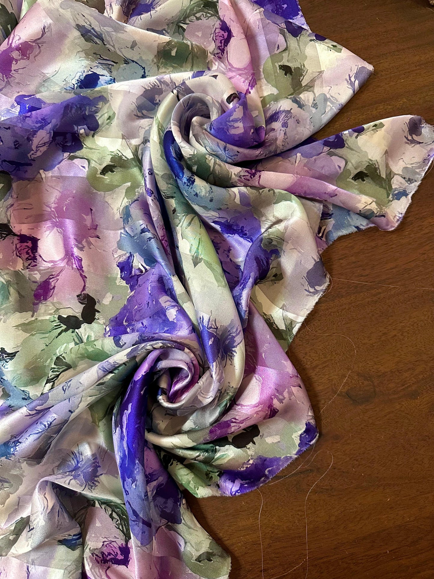 LÉA: Bande satin imprimé soie