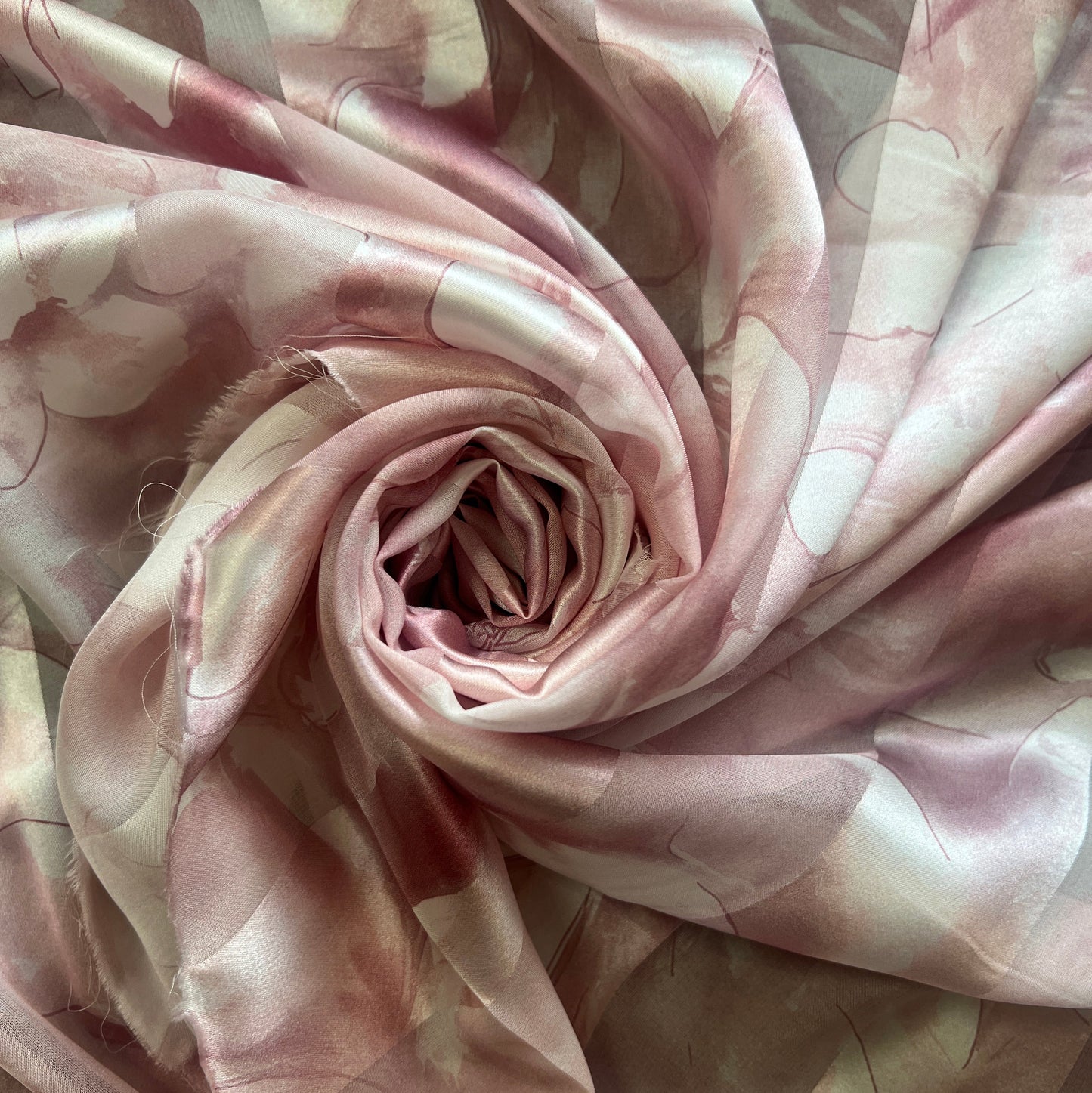 Paloma: bande satin à motifs fleurs roses