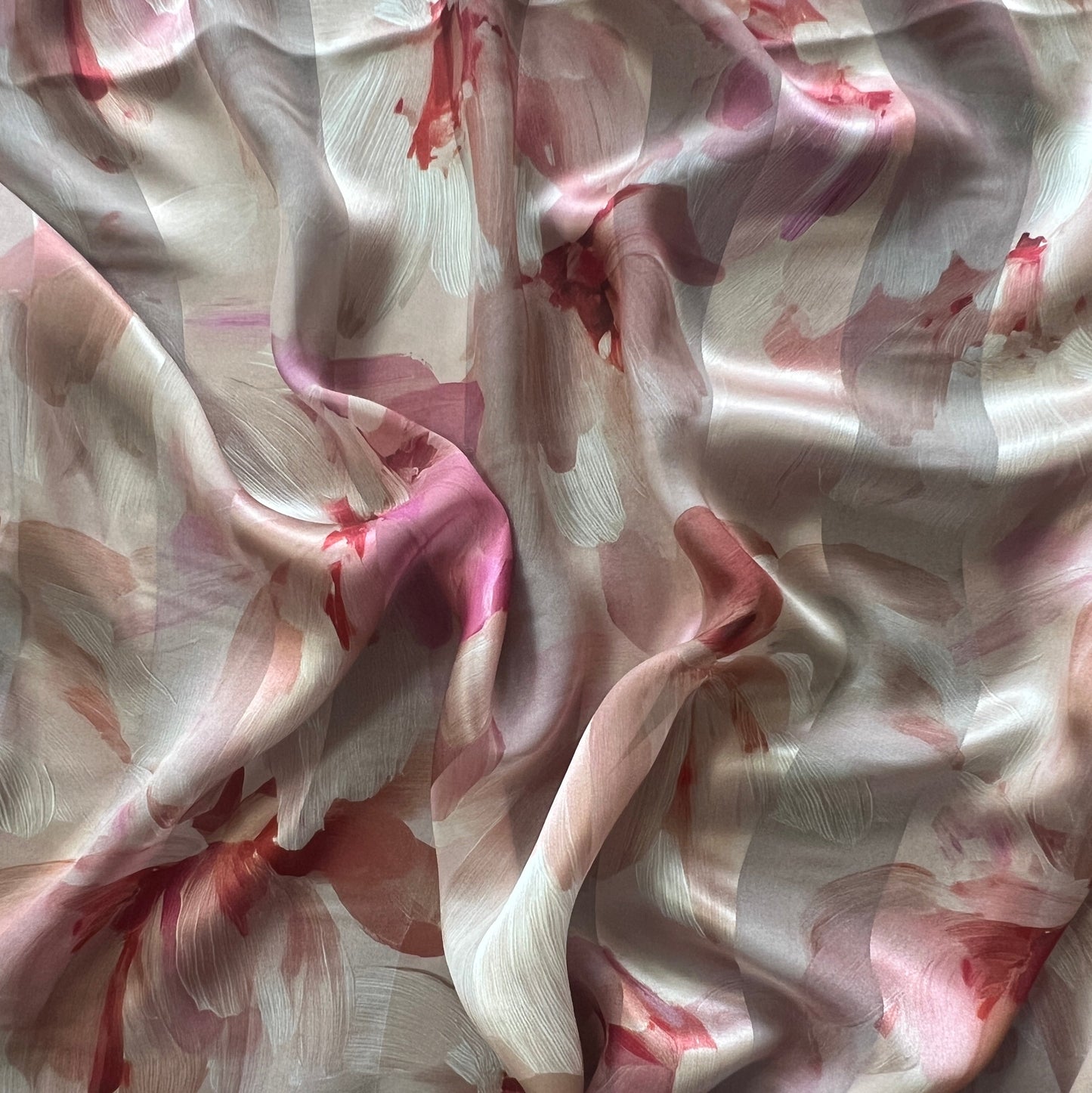 NOËLA : Bande satin imprimé floral aquarelle