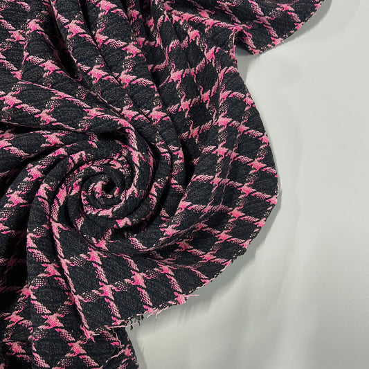 VARON : Tweed à carreaux graphiques couture