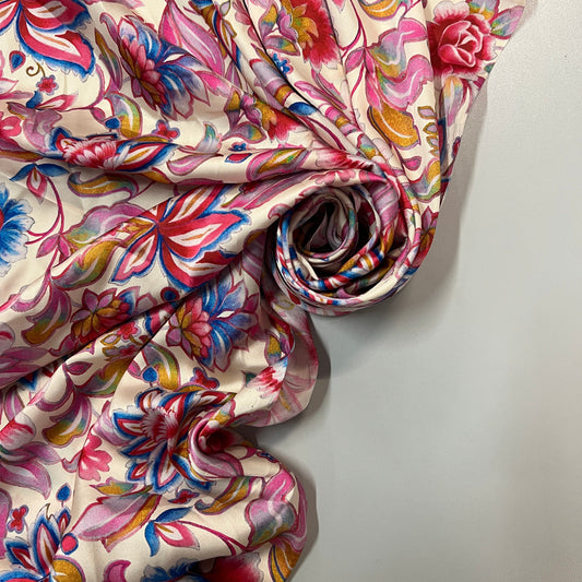 COUPON : SATIN IMPRIMÉ FLORAL