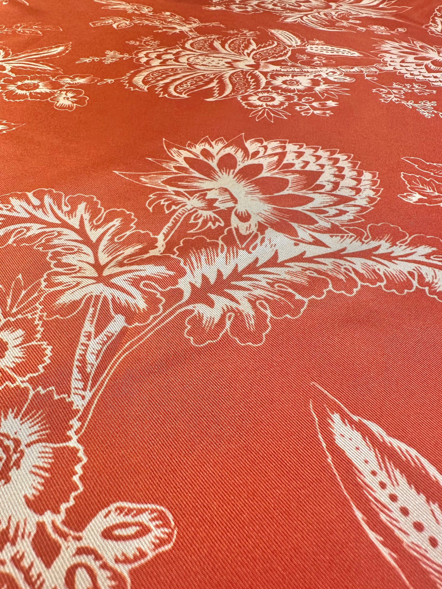 LYSA: Twill de soie terracotta imprimé floral