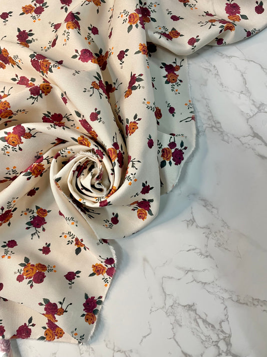 ARMYNDA: Drap de viscose imprimé floral vintage