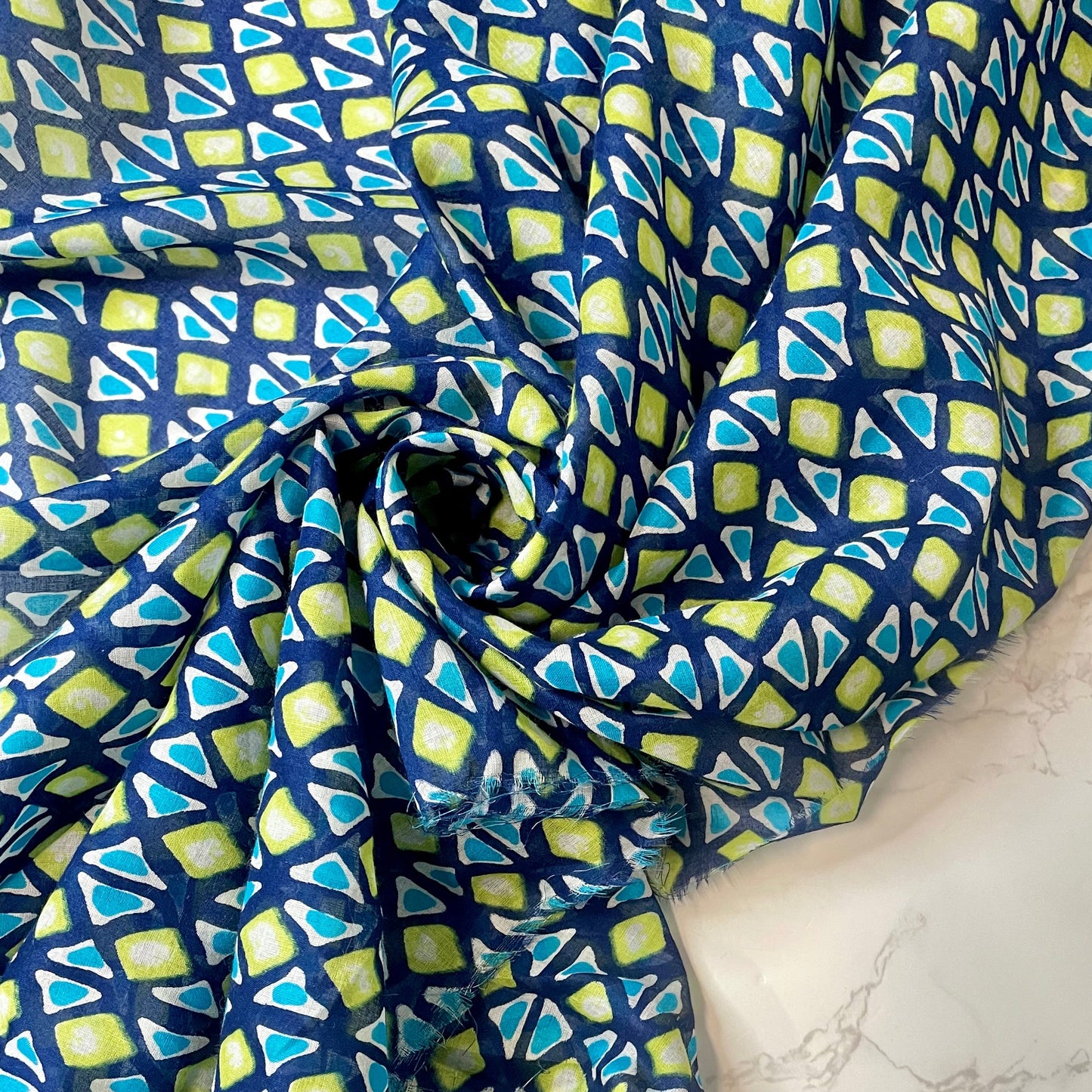 VAEA: Voile de coton imprimé géométrique