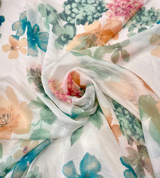 AIKO: Estampado floral de algodón y seda