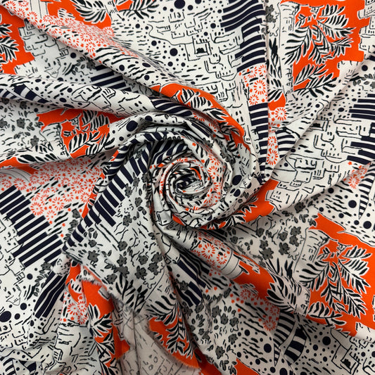 ANDREAS : Toile coton imprimé art moderne