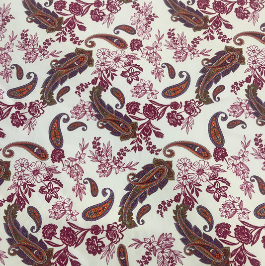 AZORA : Maille imprimée motif cachemire et floral