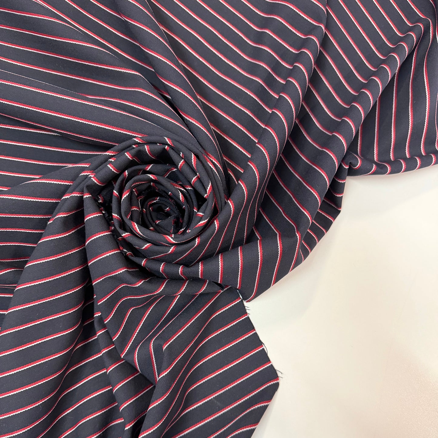 NOÉ : Coton rayé rouge et blanc