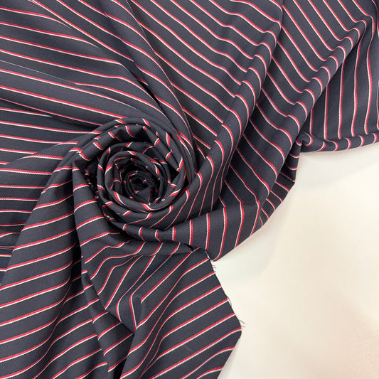 NOÉ : Coton rayé rouge et blanc