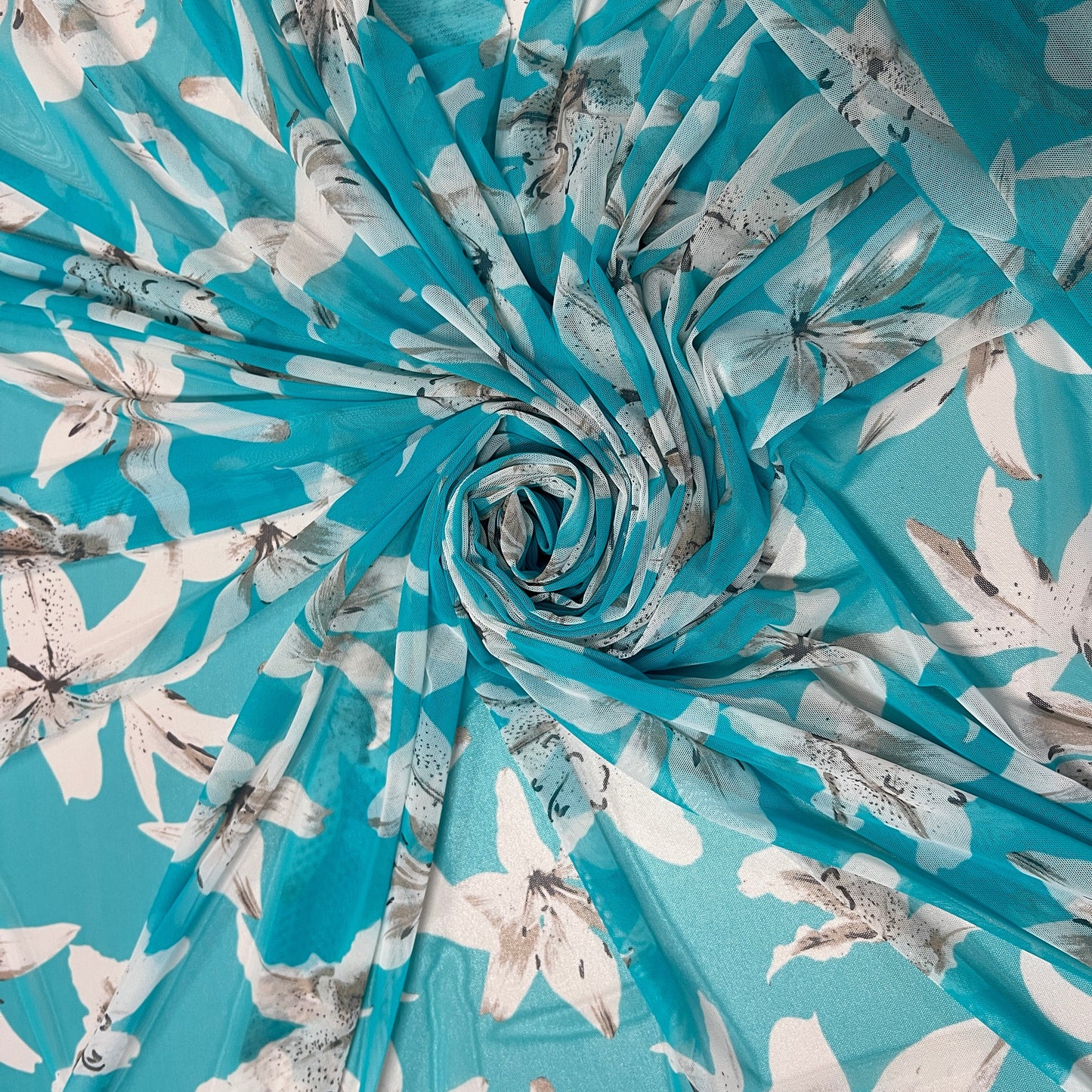 AZUR : Tulle imprimė motif fleurs de lys