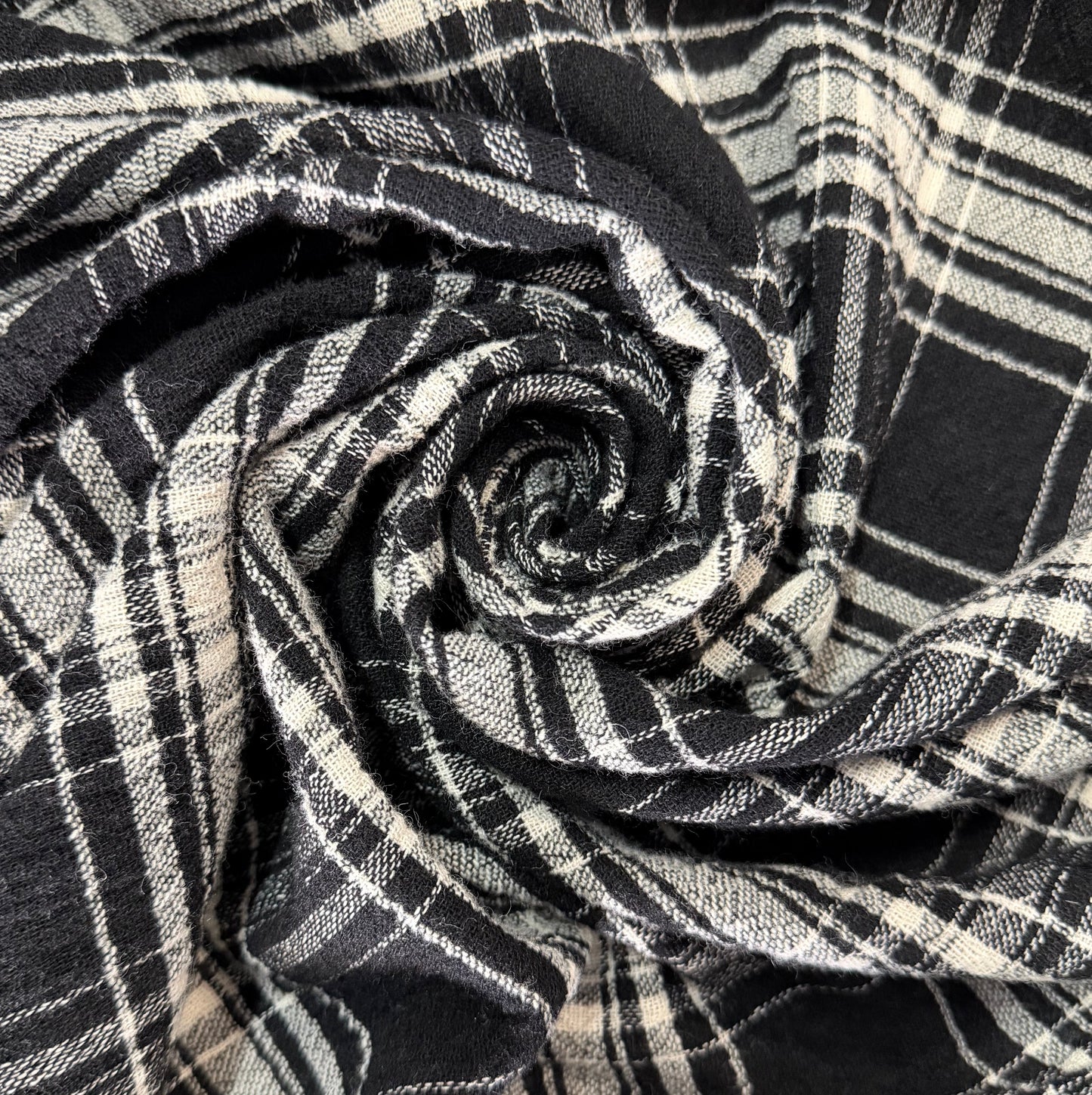 ROJI : Coton à carreaux blanc et noir