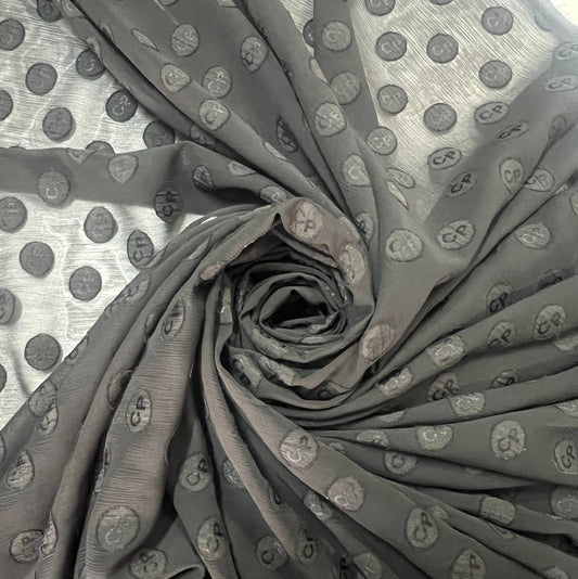 Luna : Mousseline crinkle à poids ton sur ton