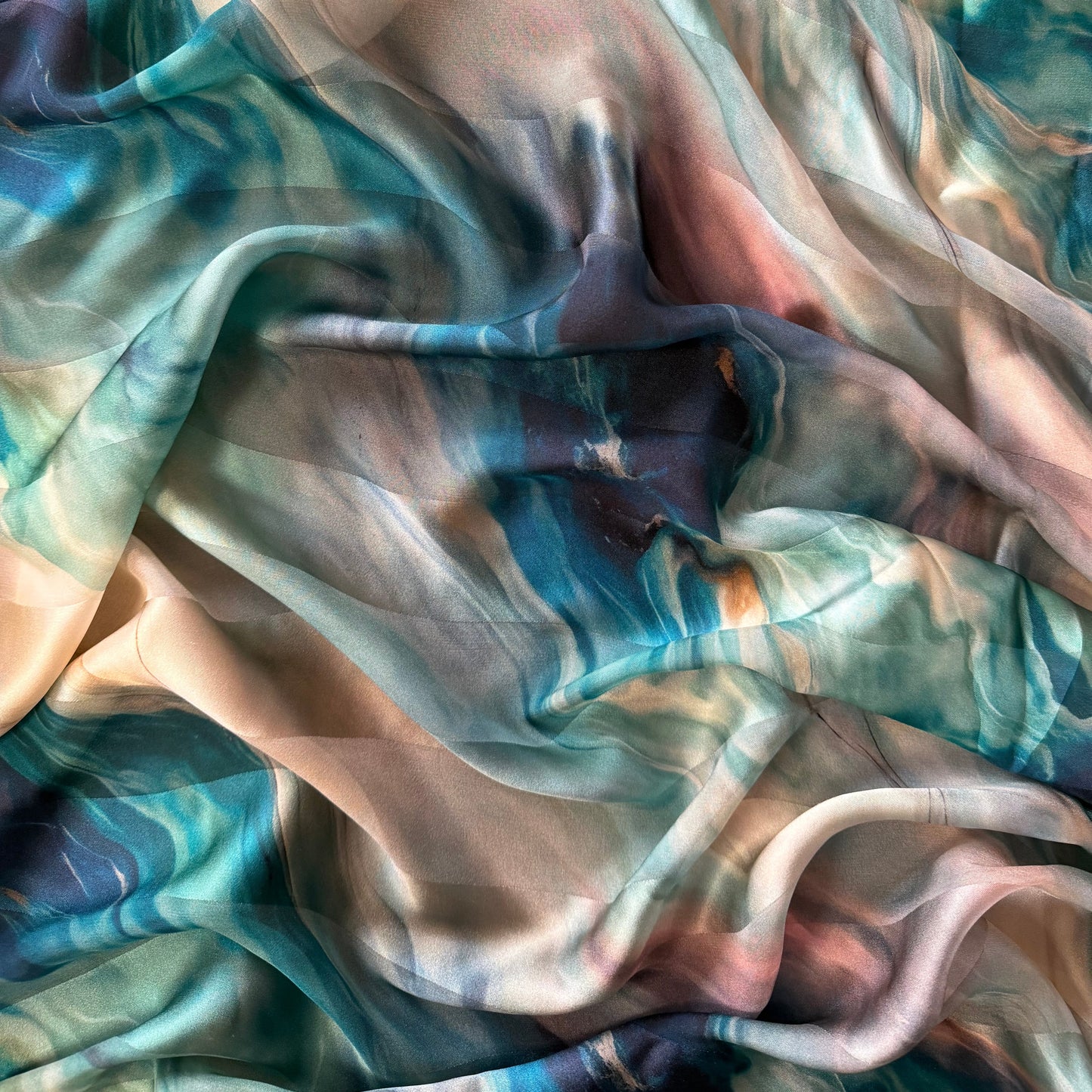 LIV : Bande satin imprimé effet aquarelle artistique