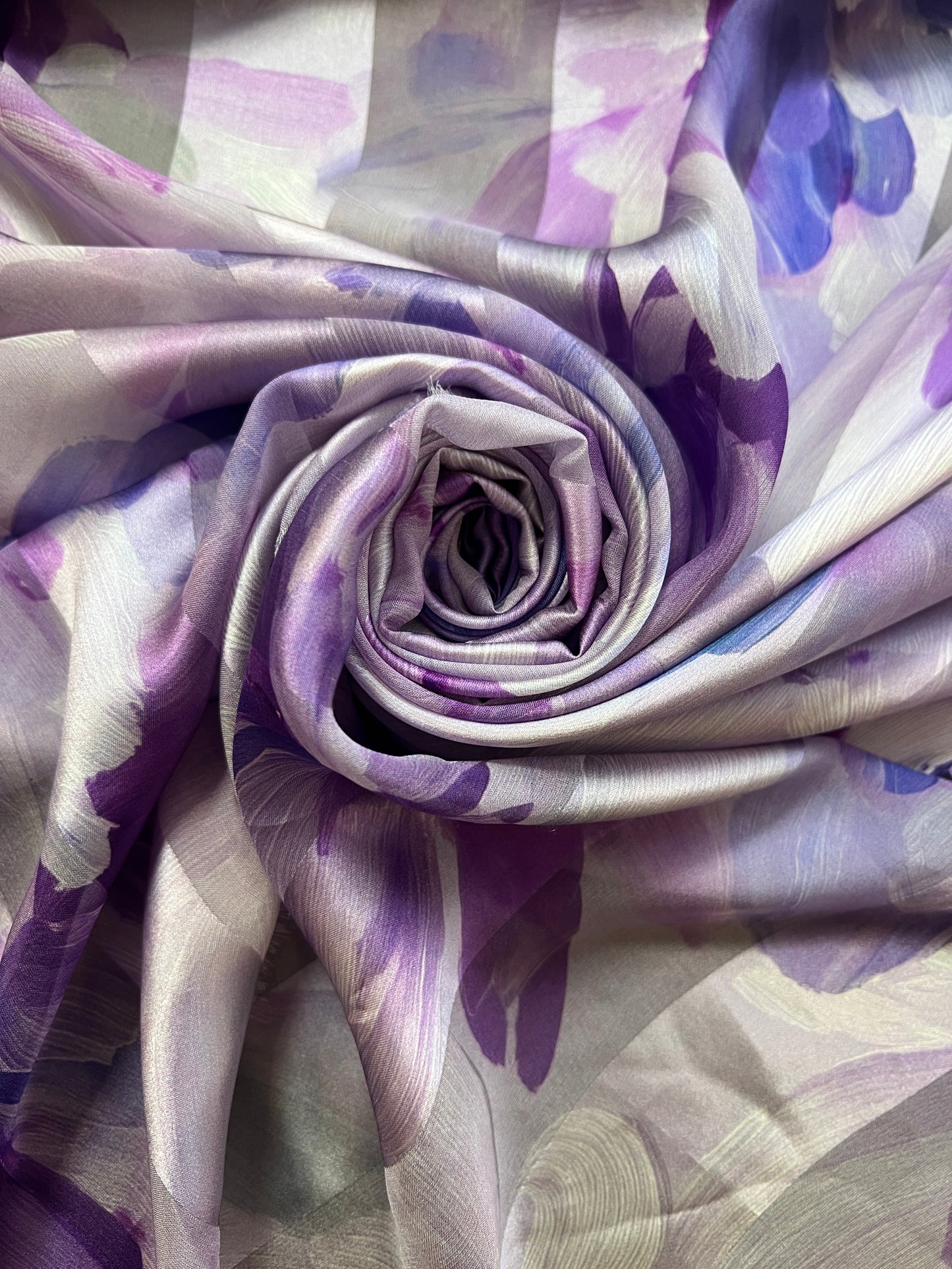 EVE : Bande satin imprimé fleurs bohème