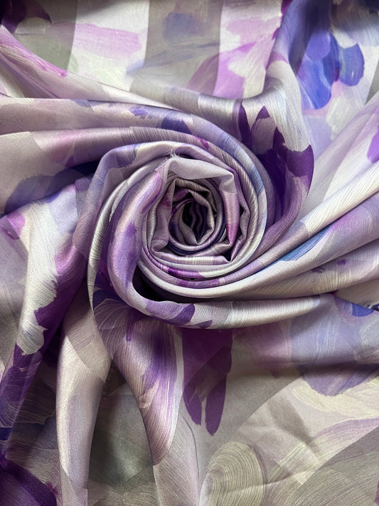 EVE : Bande satin imprimé fleurs bohème