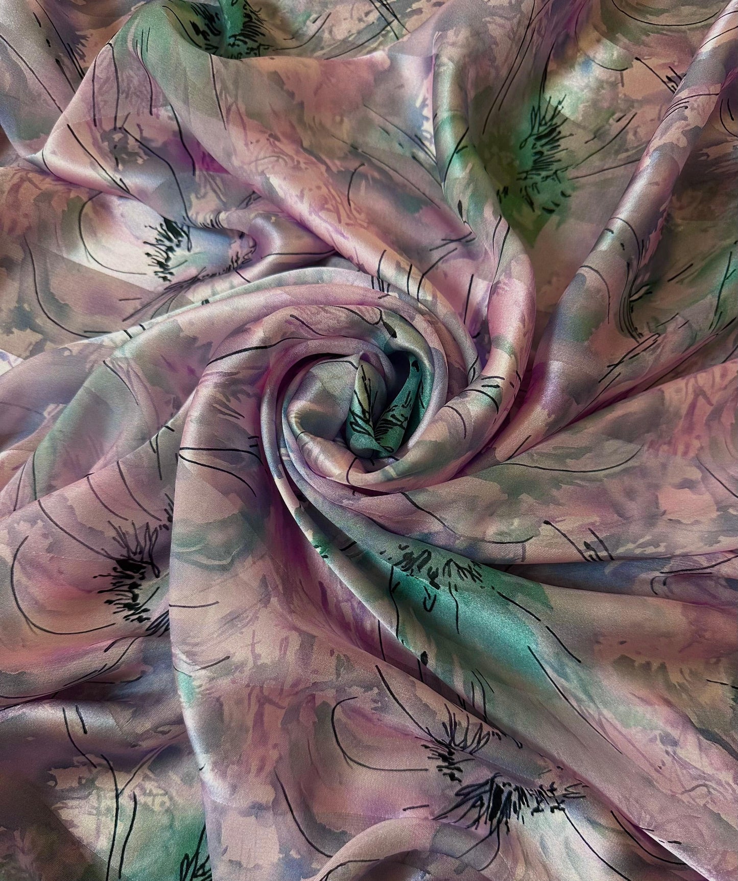 EMMY: Bande satin imprimé soie