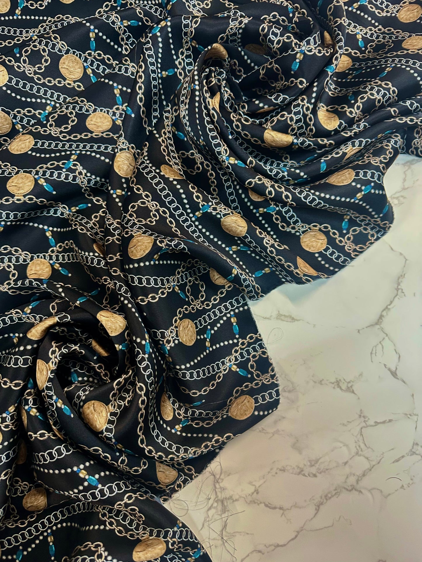 ALIZÉE: Satin de soie imprimé - Tiss'ART