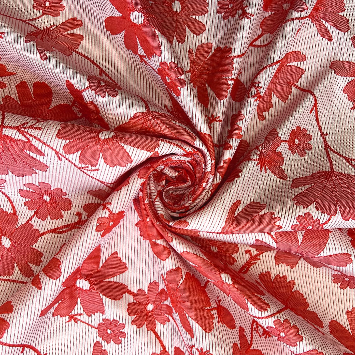 SOPHIA: Jacquard floral rouge et blanc