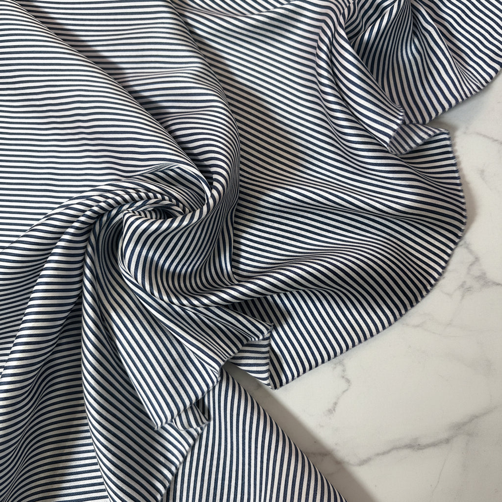 AMIU: Satin de soie rayures iconique