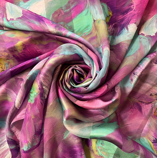 Hanna : bande satin à motif artistique