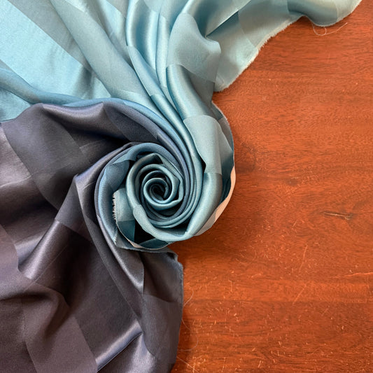 SOLINE : Bande satin dégradé vert bleu et violet