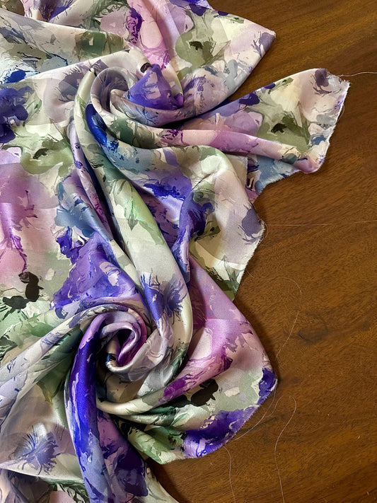 LÉA: Bande satin imprimé soie