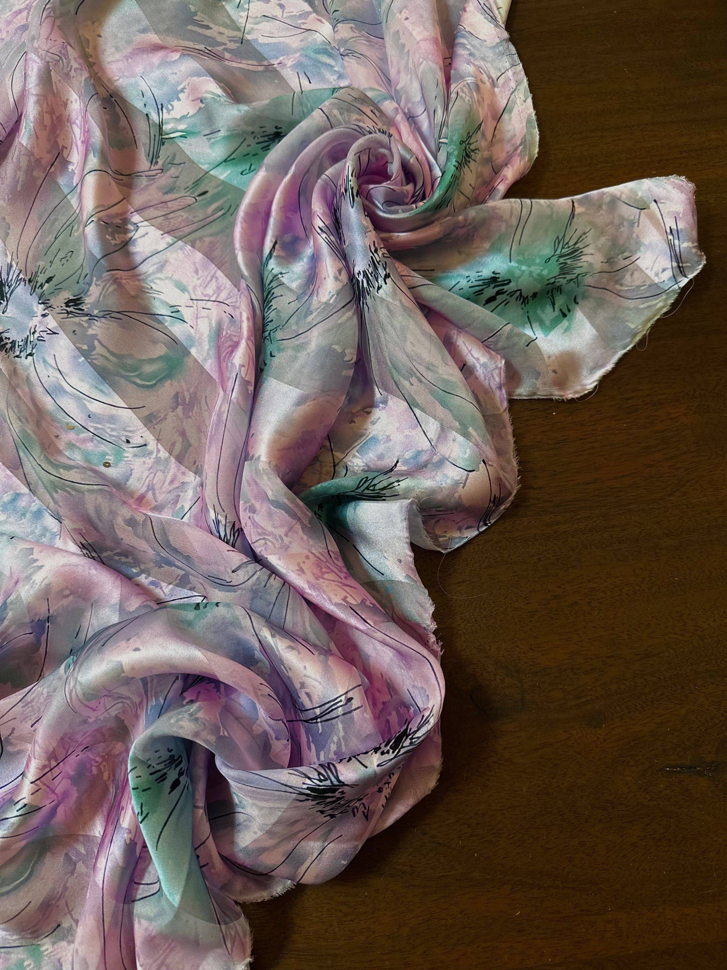 EMMY: Bande satin imprimé soie