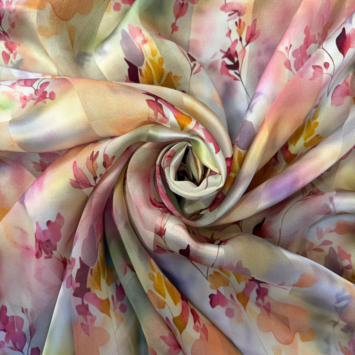 FLORÉLIE : Bande satin imprimée à fleures