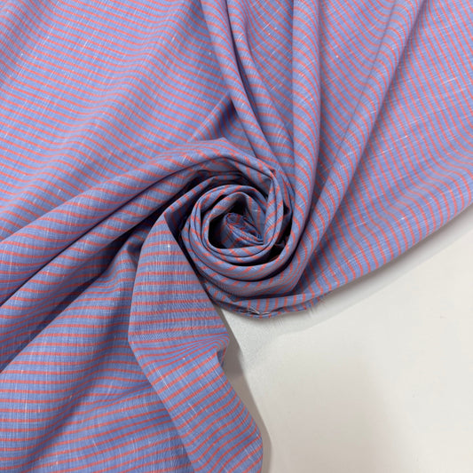 CHAY : Toile coton rayures rose