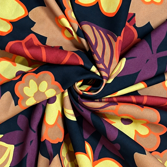 COUPON : TROPICAL SUNSET imprimée florale : 4.60m