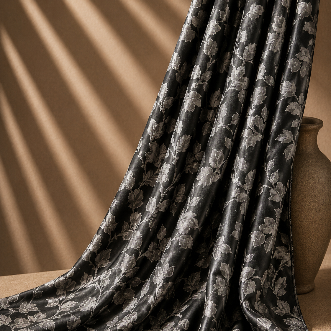 FLORIA : Jacquard stretch à motif floral