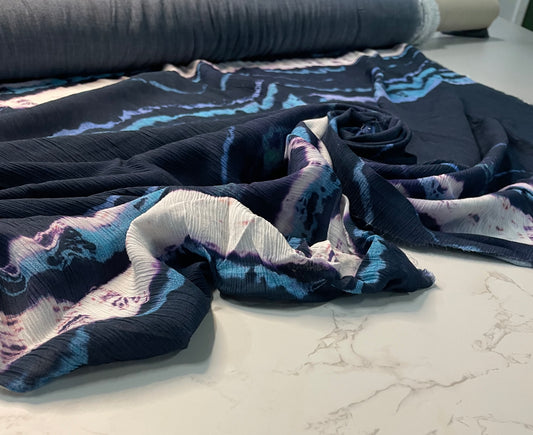 ÉMILIE: Popeline viscose imprimé abstrait aquarelle