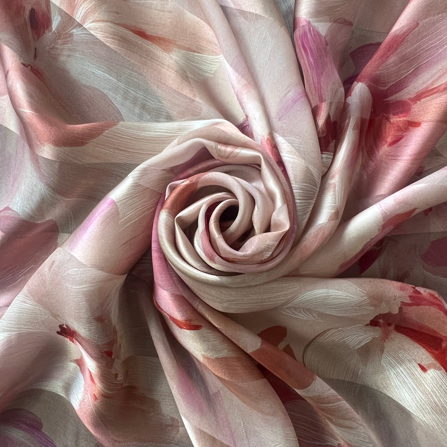 NOËLA : Bande satin imprimé floral aquarelle