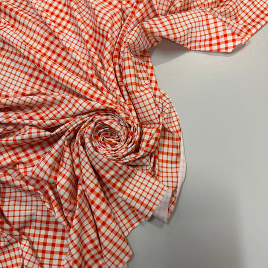 LARA : Maille imprimé damier orange