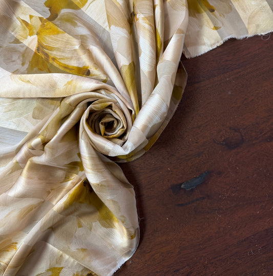 BELLADONE : Bande satin imprimé floral