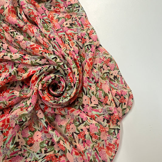 AMARIS: Voile de Coton Viscose imprimé Florale