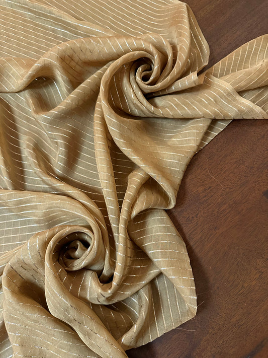 KANYO: Mousseline de soie rayures dorées