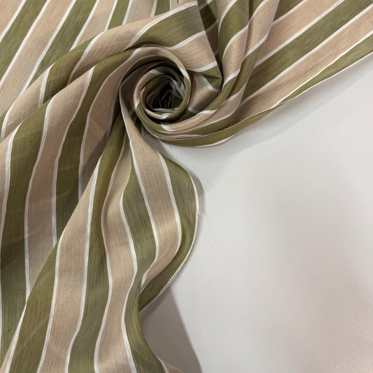 Huber : organza à rayures verte ￼