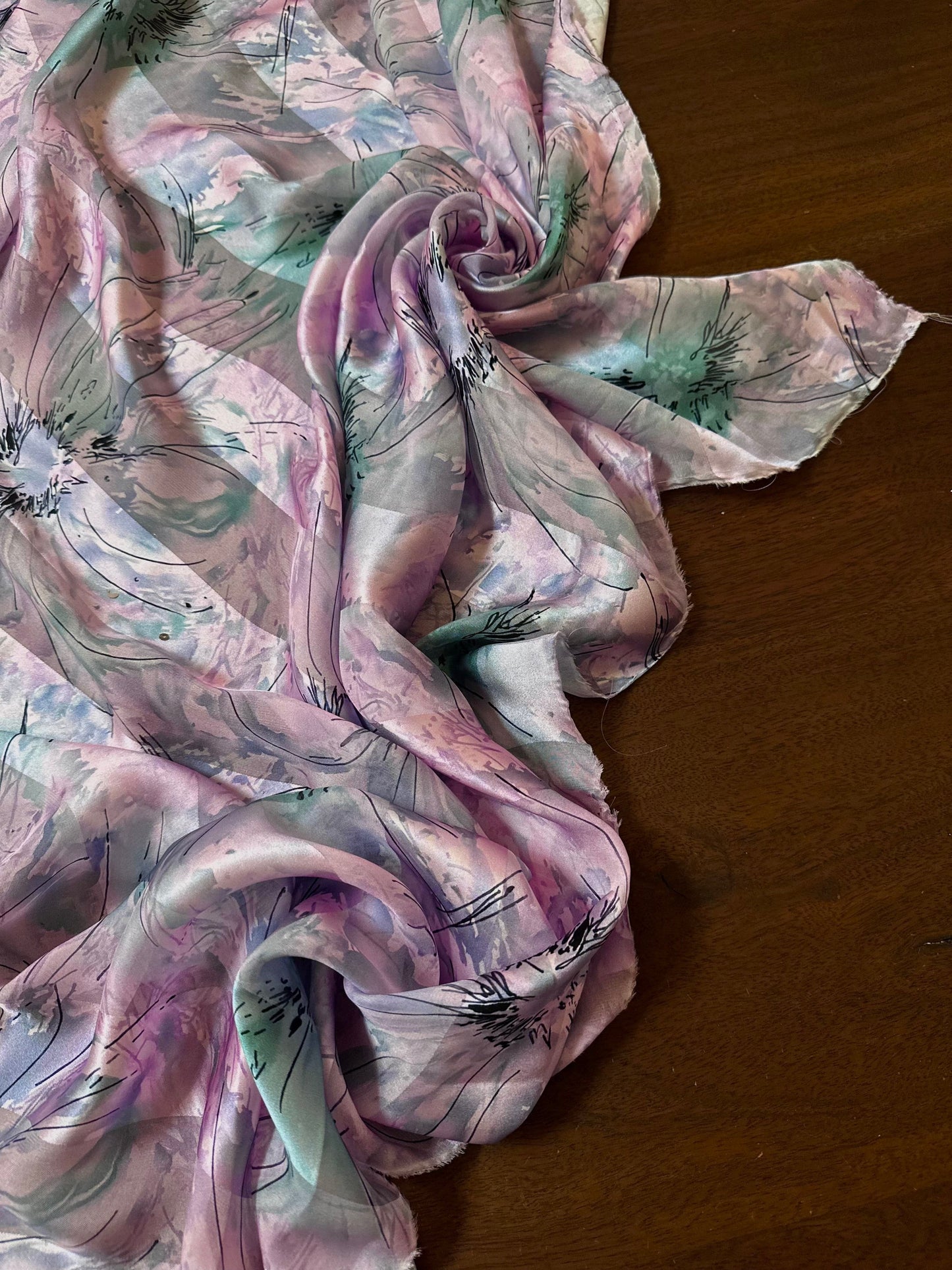 EMMY: Bande satin imprimé soie