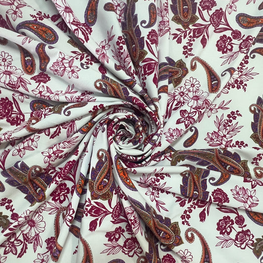 AZORA : Maille imprimée motif cachemire et floral