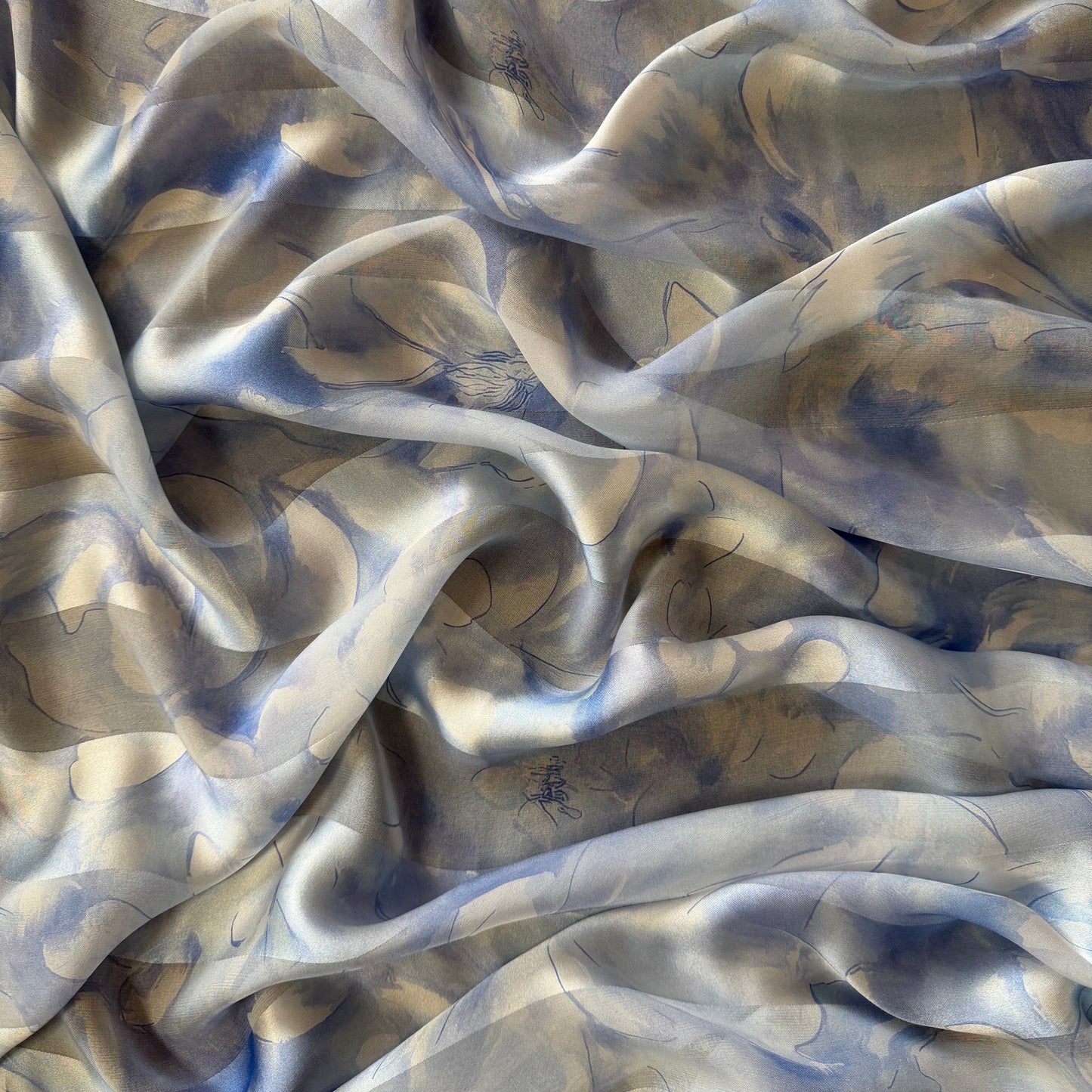 VALENTINA : Bande satin imprimé floral