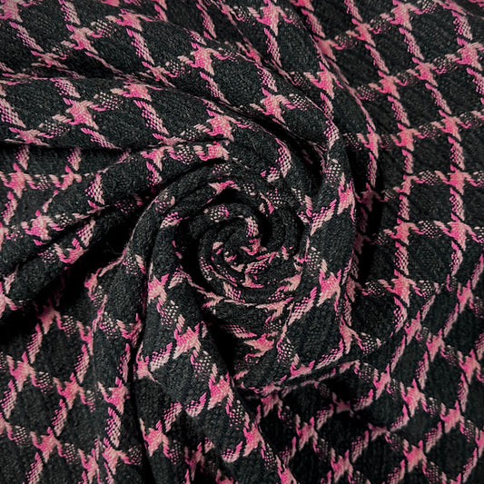 VARON : Tweed à carreaux graphiques couture