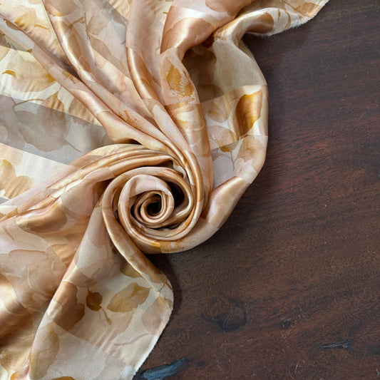 ÉMERAUDE : Bande satin imprimé floral