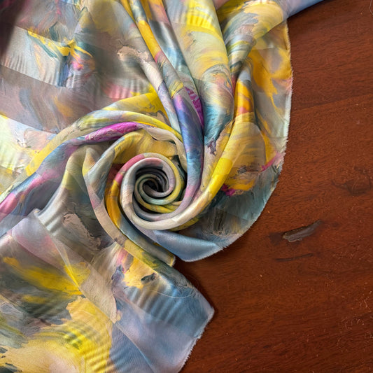 ALBAÉ : Bande satin imprimé effet coup de peinture