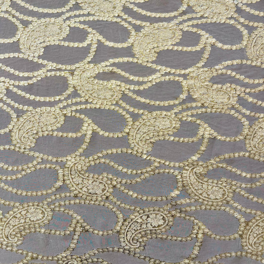 VALORINE: Mousseline lamé motif paisley