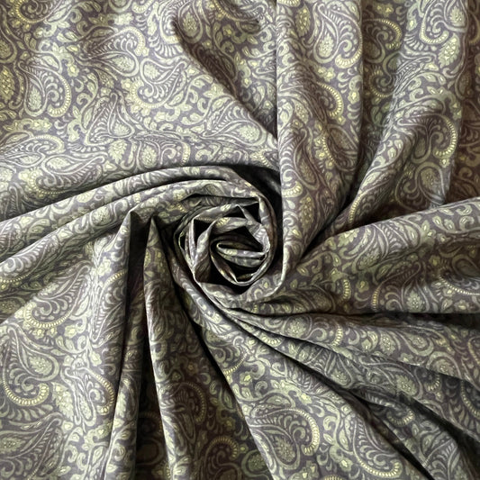 AGLAÉ: Green paisley print cotton poplin