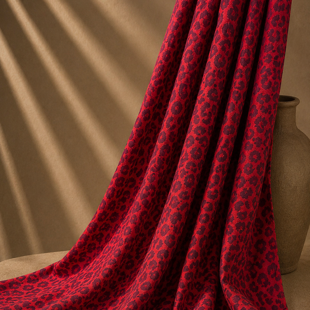 ZAYA : Jacquard en coton à motif léopard stylisé