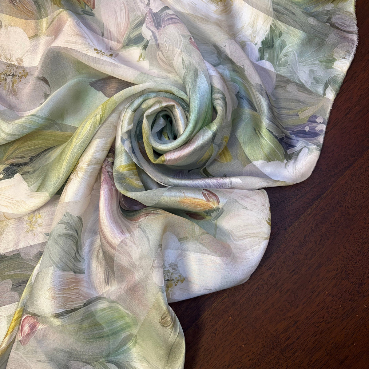 LILWEN : Bande satin imprimé floral